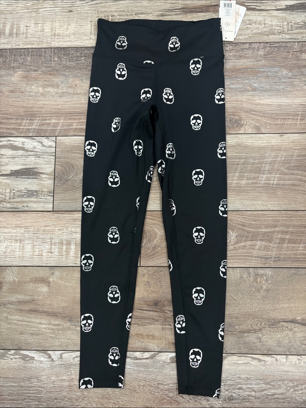 NWT Nanette Lepore Skull Skeleton Leggings Black Silver XS